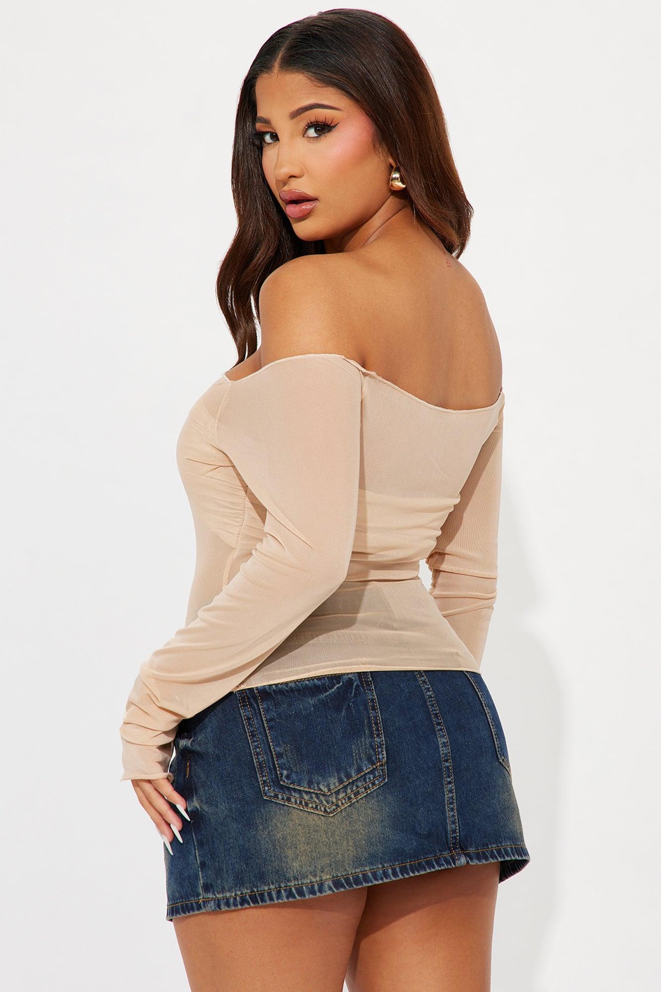 Never Ending Mesh Top - Taupe Product Image