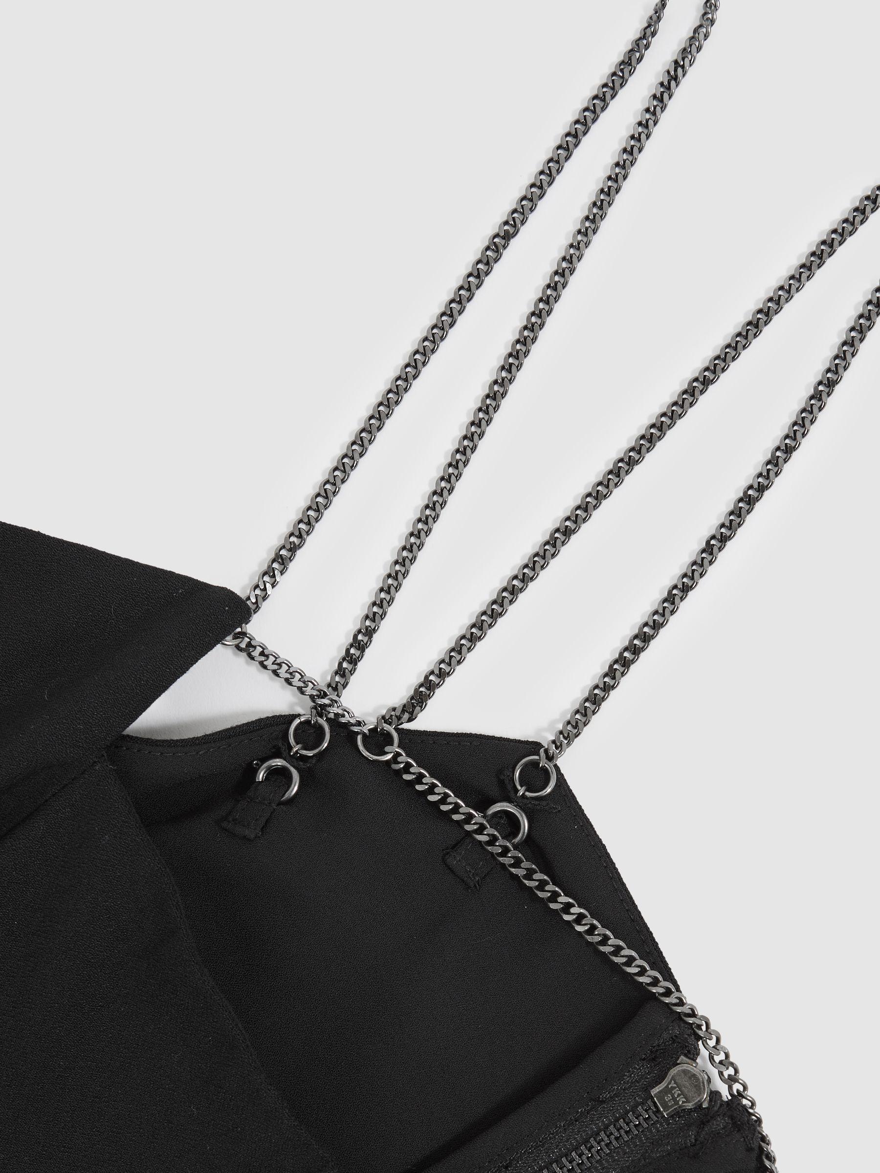 Chain-Strap Wide-Leg Jumpsuit in Black Product Image