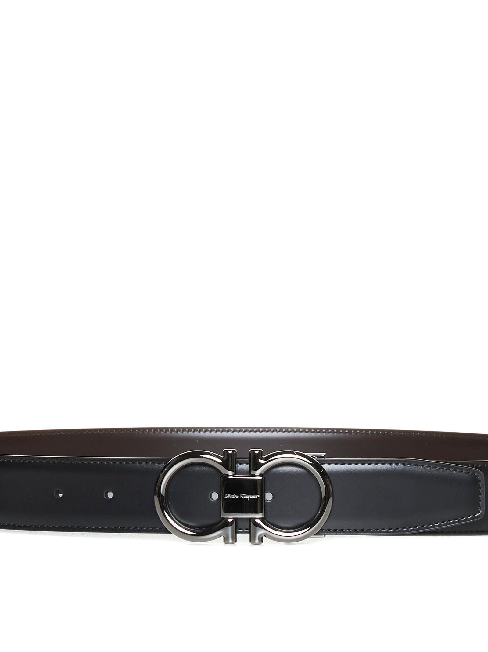 FERRAGAMO Logo Belt In Nero || Hickory Product Image