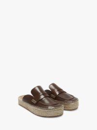 LEATHER ESPADRILLE LOAFER MULES in brown | JW Anderson US  Product Image