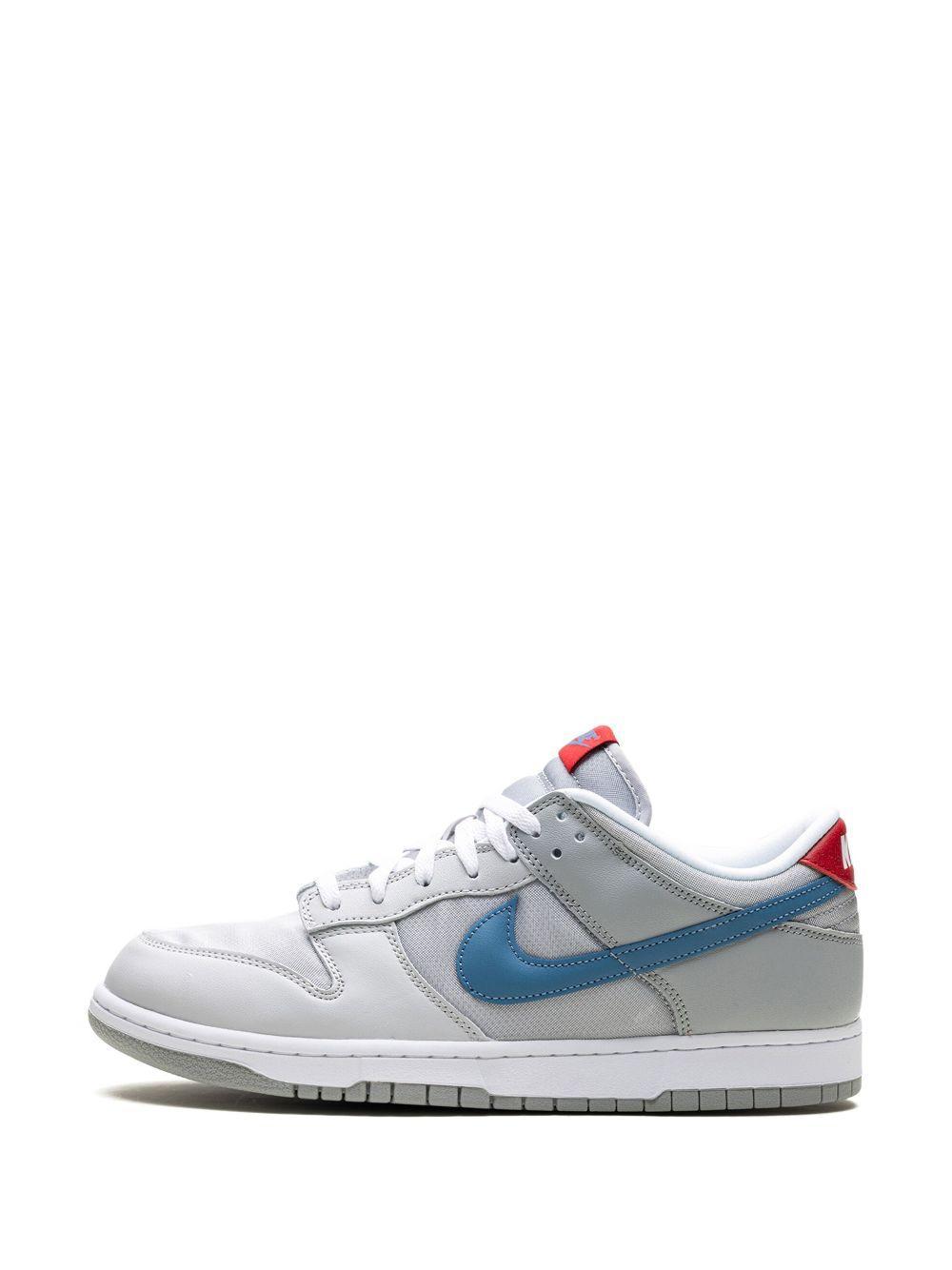 NIKE Dunk Low Mesh And Leather Sneakers In Mtlc Silver/aegean Storm-neutral Grey-flt Silver-g Product Image