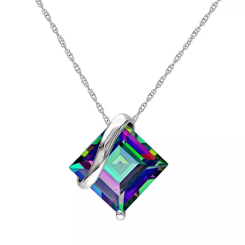 Stella Grace Exotic Green Topaz 10k White Gold Pendant Necklace, Womens Product Image