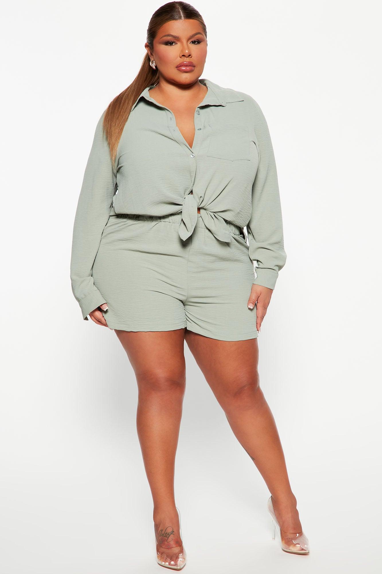 Casual Brunch Short Set - Sage Product Image