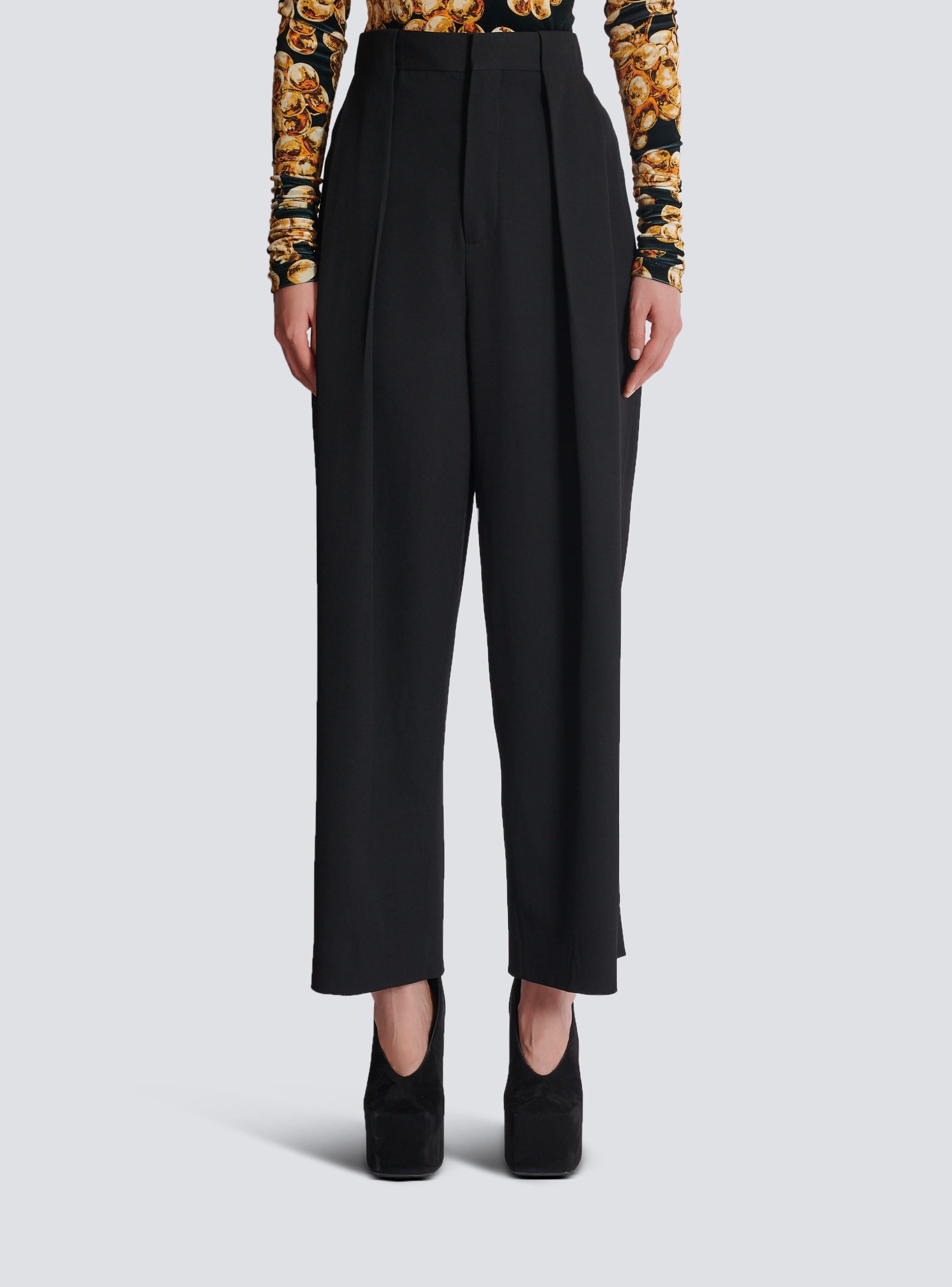 Pleated grain de poudre trousers Product Image