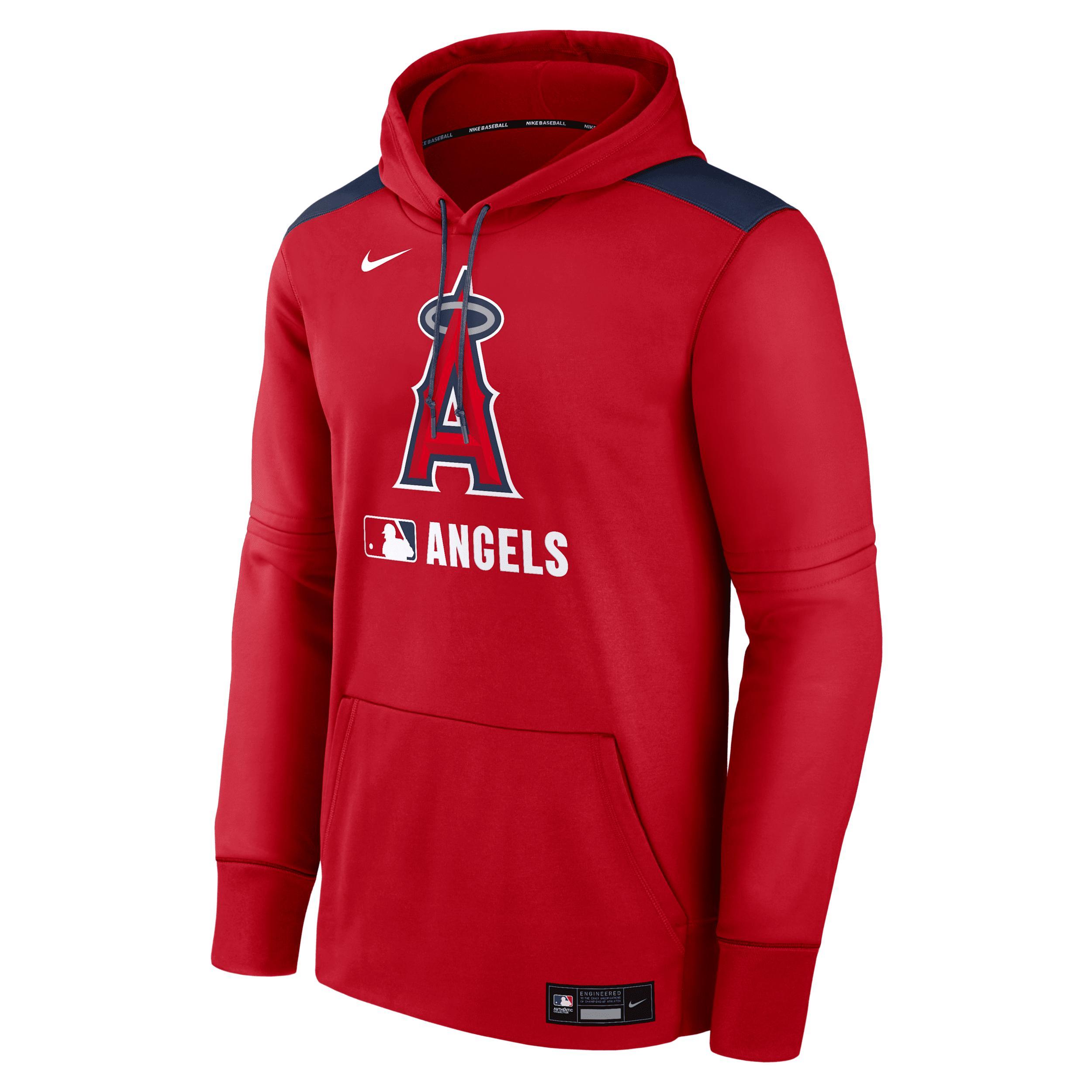 Men's Los Angeles Angels Authentic Collection Nike Therma MLB Pullover Hoodie Product Image