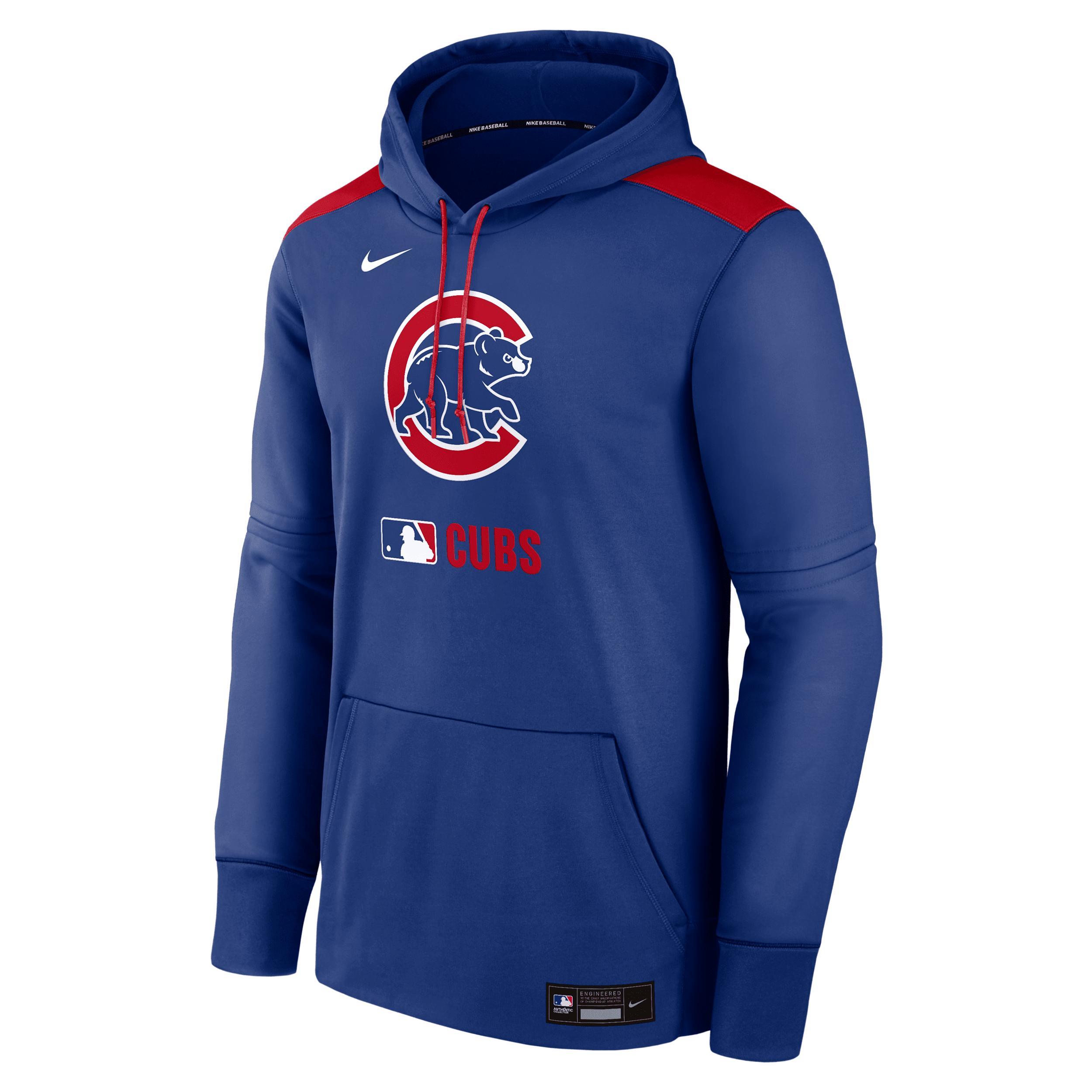 Men's Chicago Cubs Authentic Collection Nike Therma MLB Pullover Hoodie Product Image