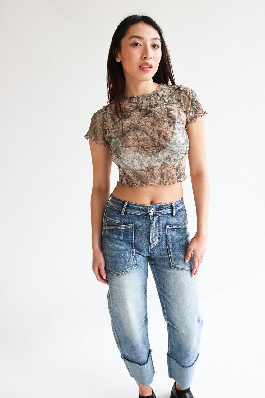 Printed Woodland Camo Mesh Tee Product Image