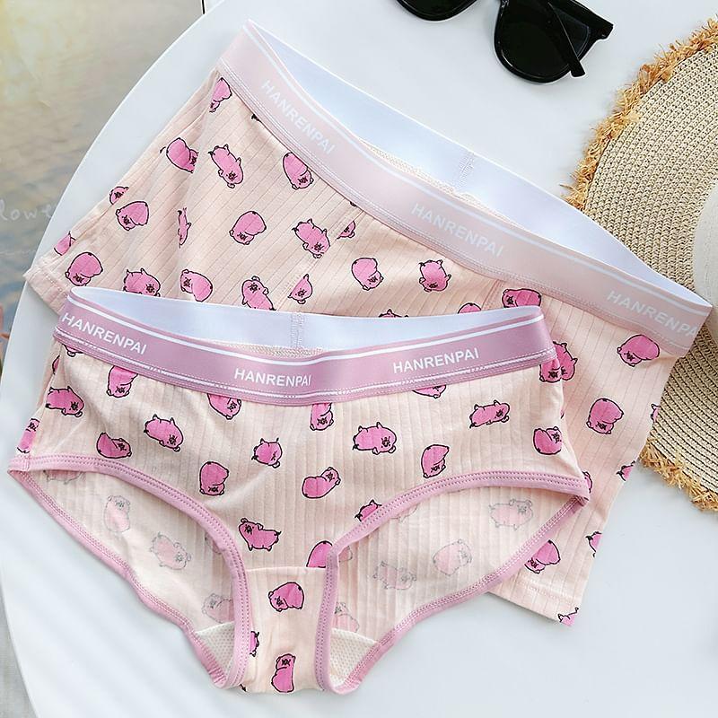 Couple Matching Set: Pig Print Panties + Boxers Product Image