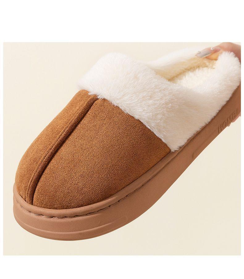 Two Tone Fleece-Lined Home Slippers Product Image