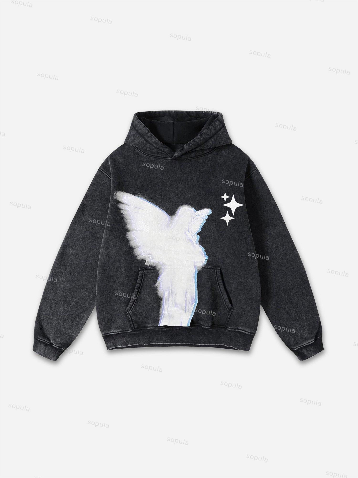 Vintage Spider Graphic Acid Washed Oversized Hoodie Product Image