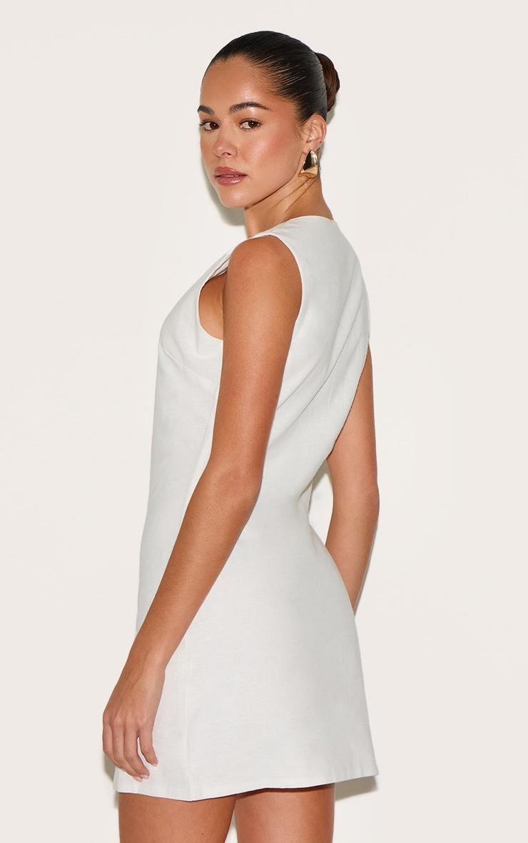 White Button Down Bodycon Dress Product Image