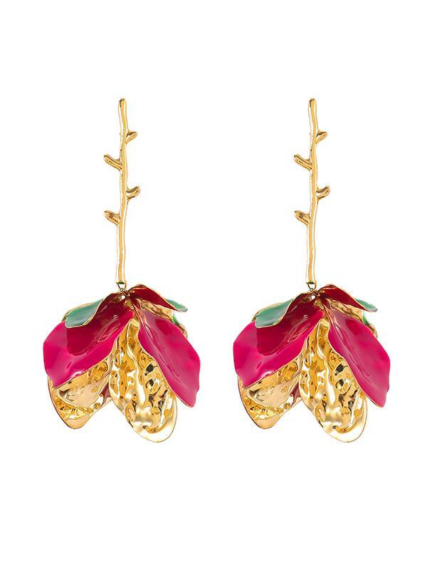Flower Shape Drop Earrings Product Image