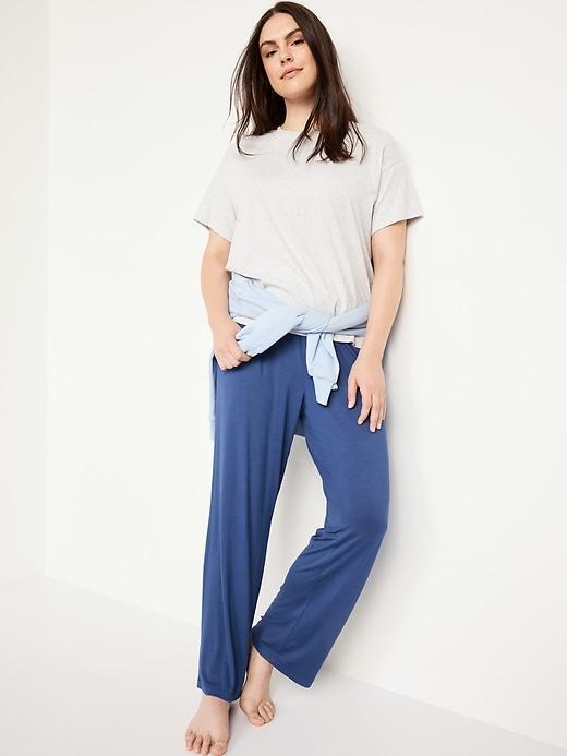 Mid-Rise Knit Jersey Pajama Pant Product Image