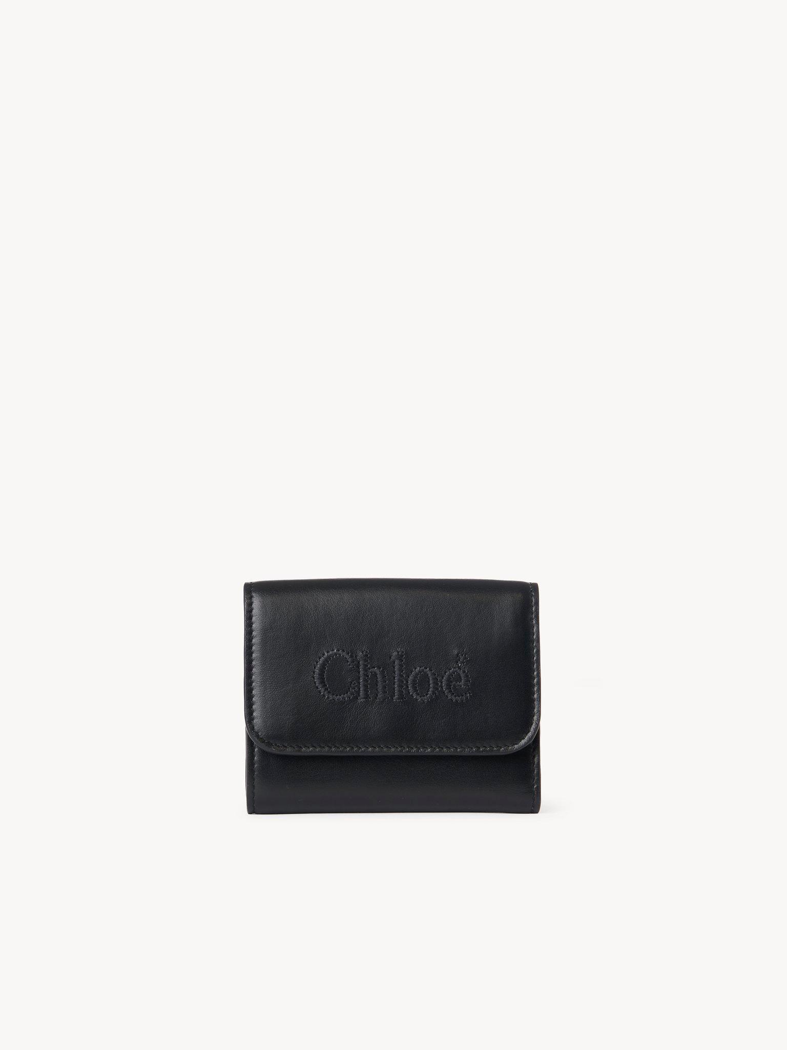 Small Chloé Sense tri-fold in soft leather Product Image