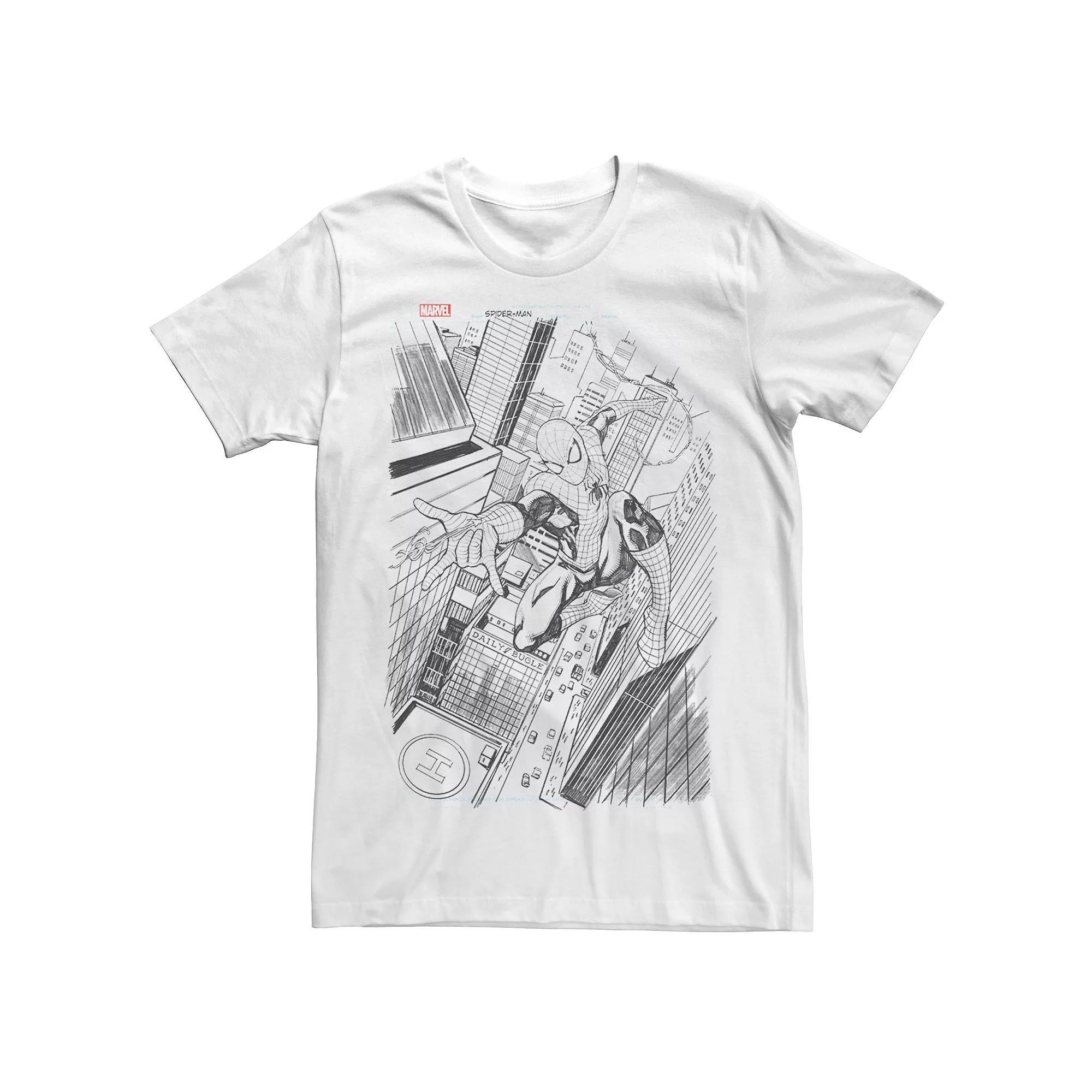 Men's Marvel City Swings Graphic Tee, Size: Large, White Product Image