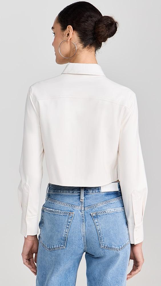 alice + olivia Leon Crop Vegan Button Down | Shopbop Product Image