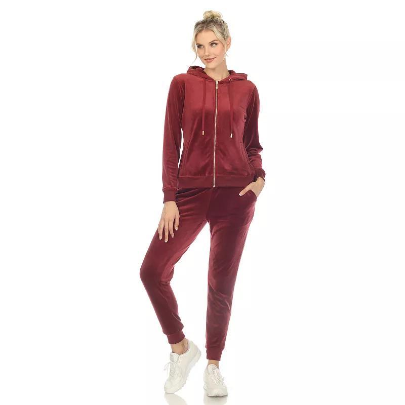 Women's 2 Piece Velour Tracksuit Set - White Mark Product Image