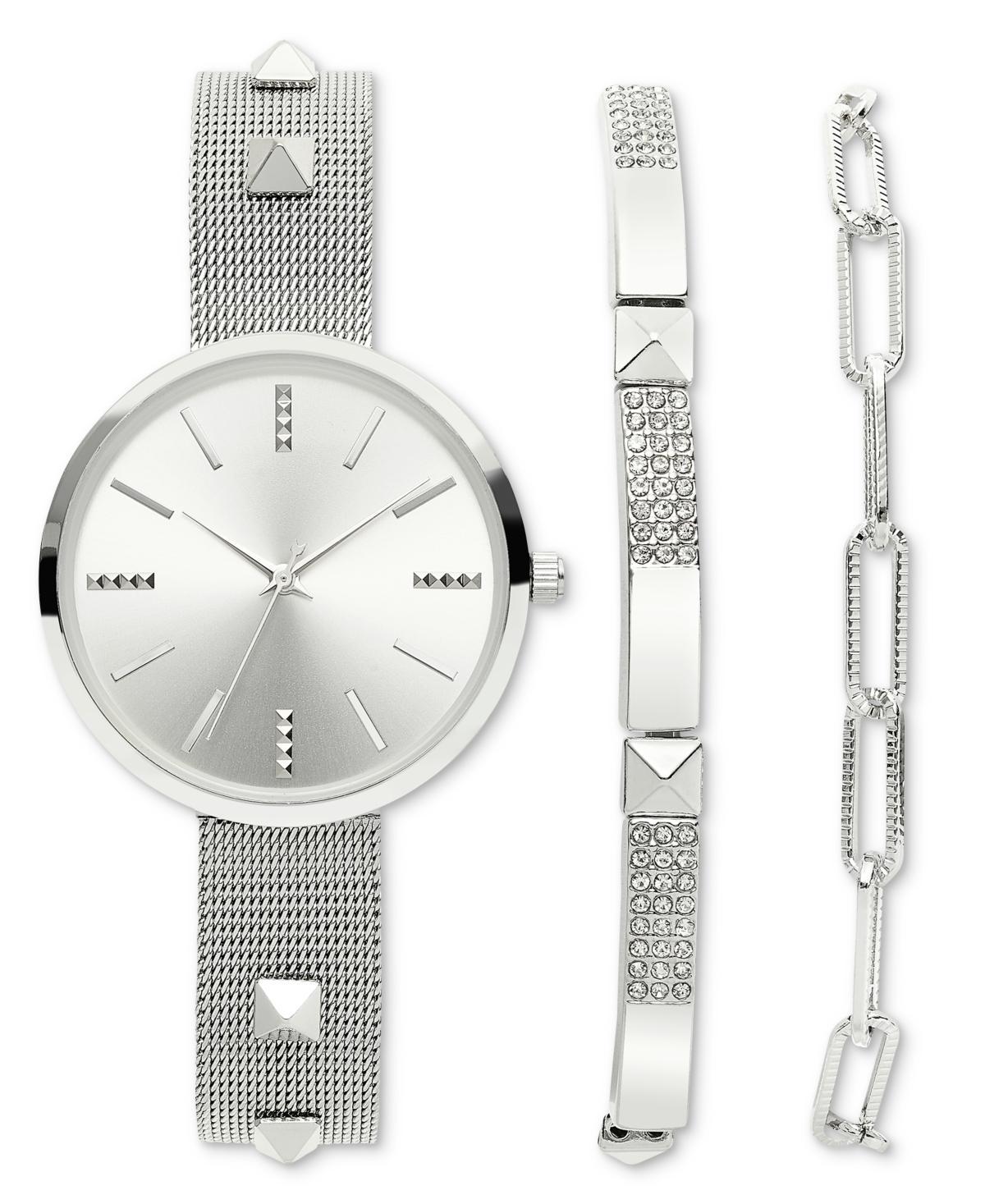 I.n.c. International Concepts Womens Studded Stainless Steel Mesh Bracelet Watch 37mm Gift Set, Created for Macys Product Image