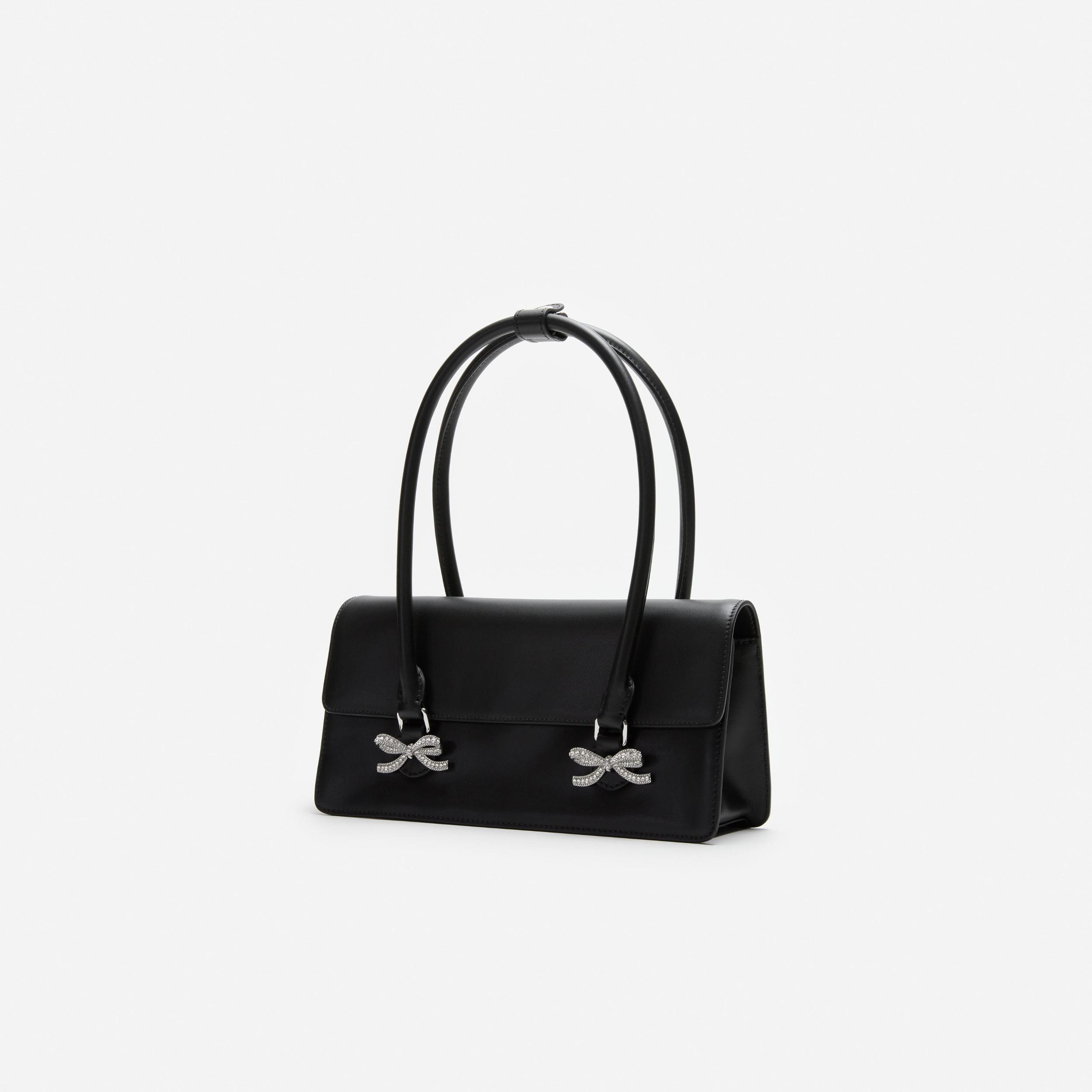 Black Soft Leather Shoulder Bag Product Image