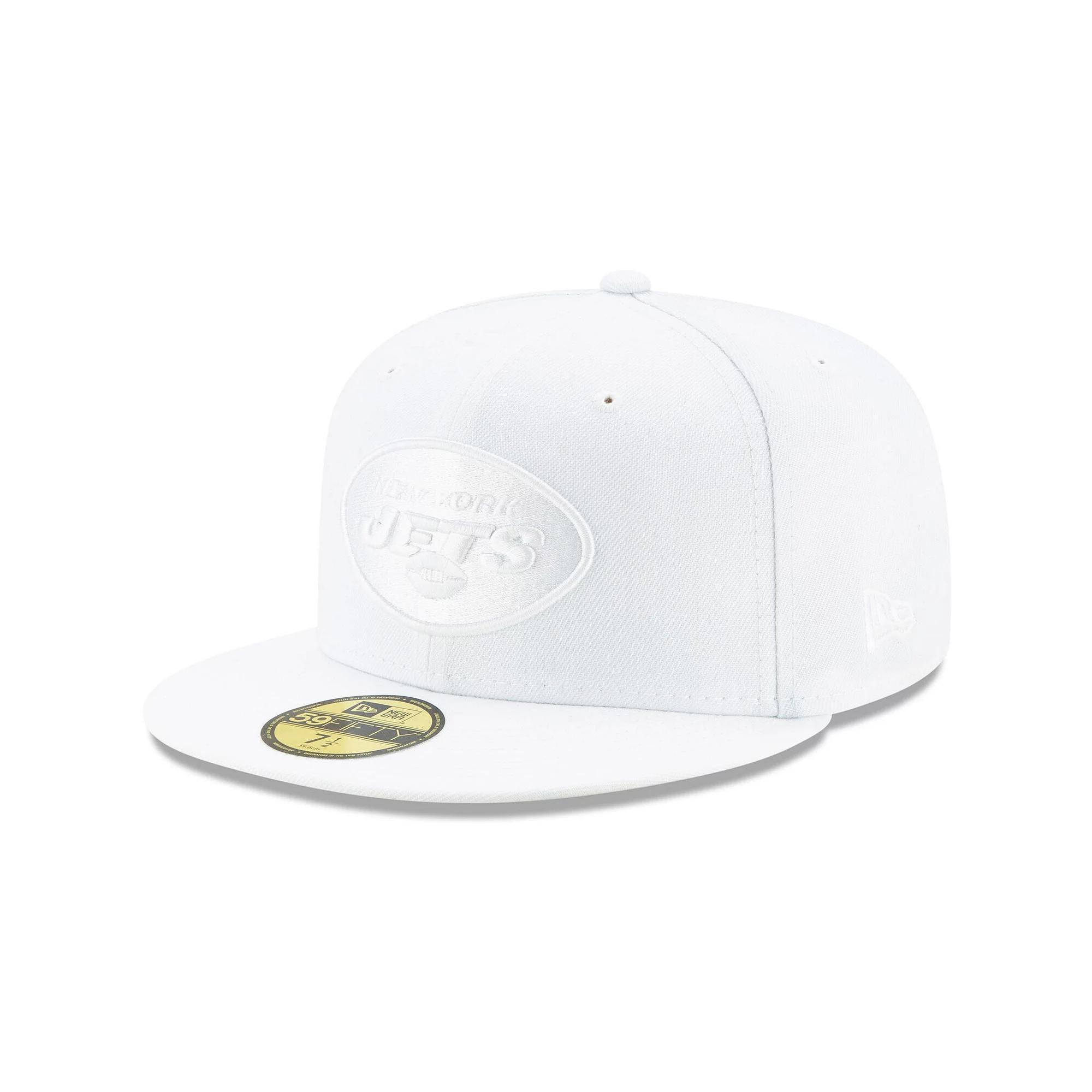 Men's New Era New York Jets White on White 59FIFTY Fitted Hat, Size: 8 Product Image