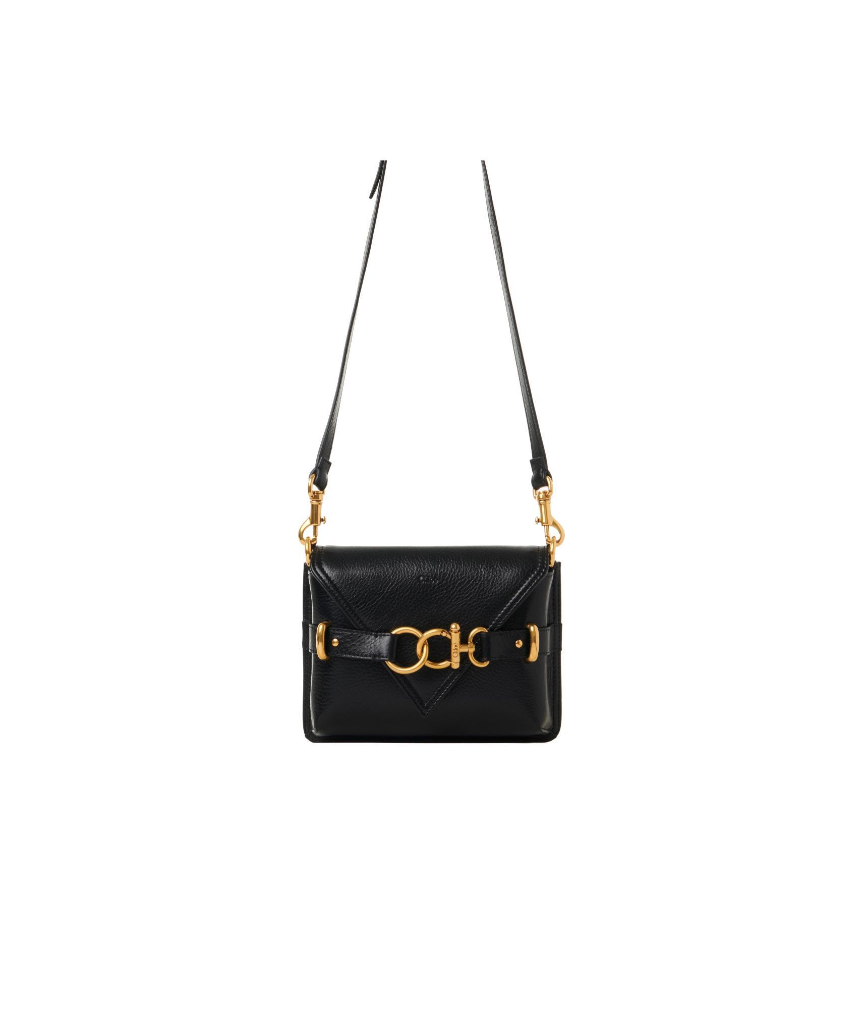 CHLOÉ Mini Sac Bandoulière Cape Bag En Cuir Grainé Femme Noir Taille Onesize 100% Cuir De Veau In Black Product Image