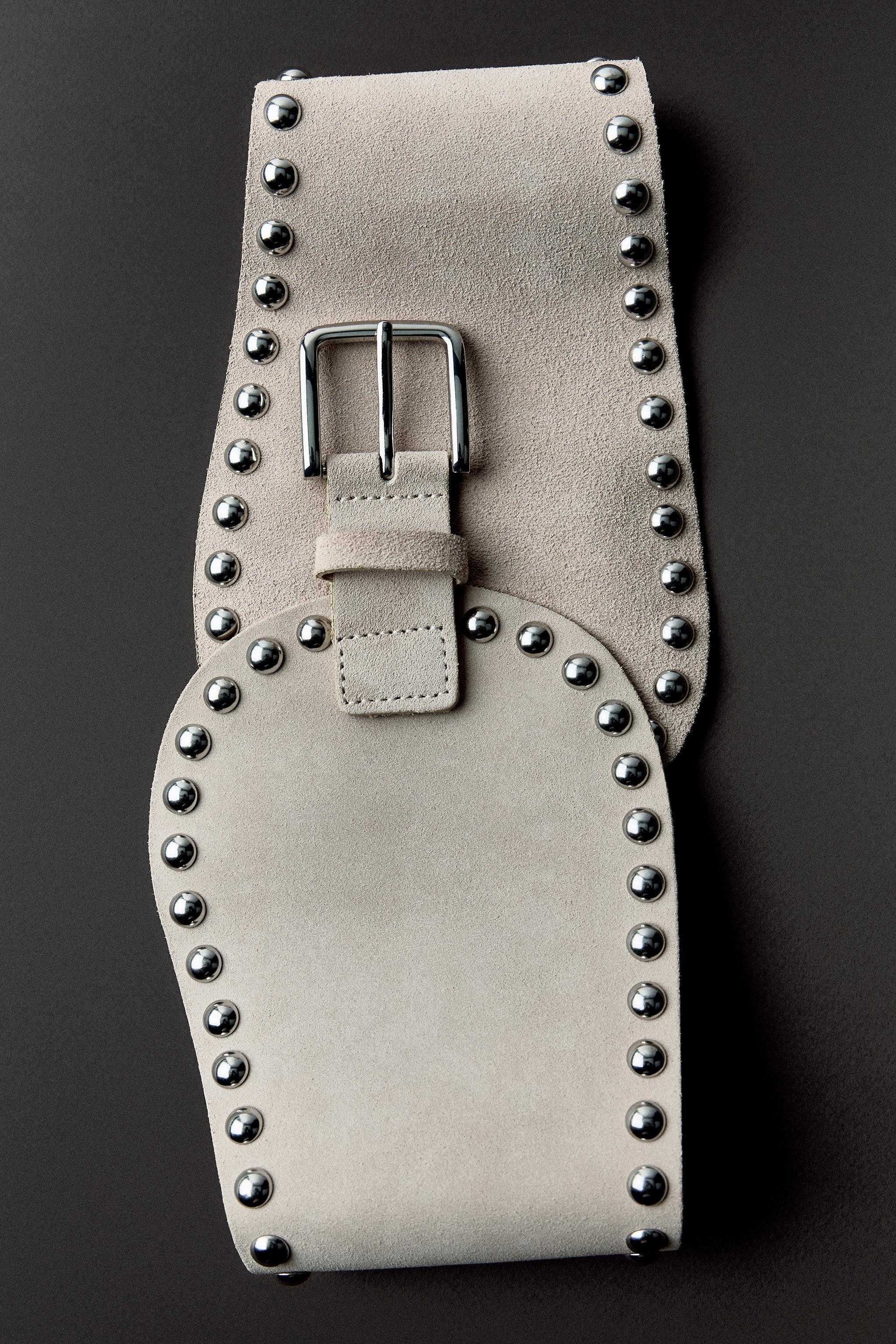 STUDDED LEATHER SASH BELT Product Image