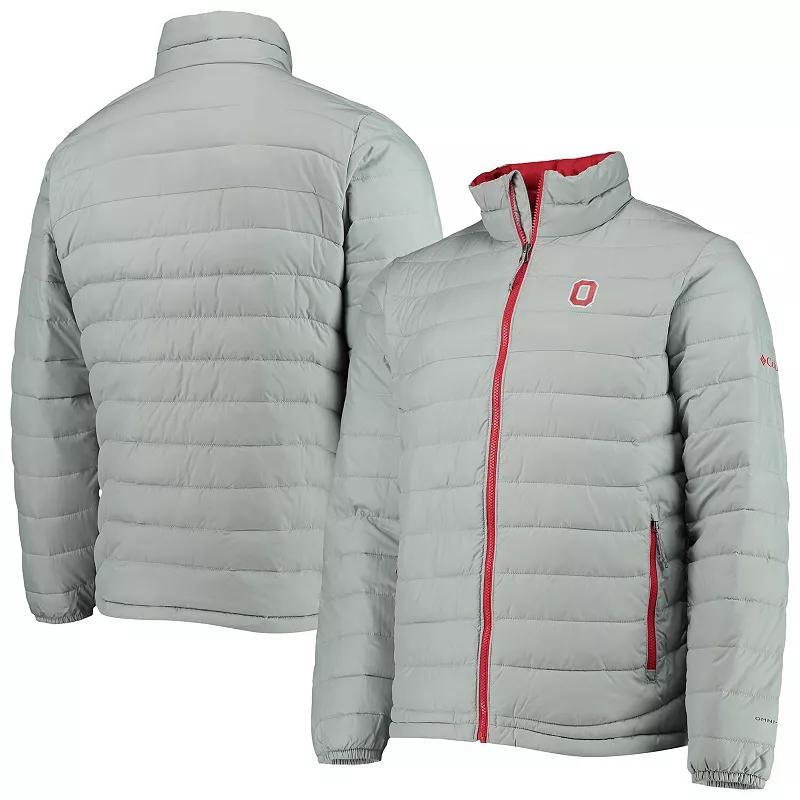 Mens Columbia Gray Ohio State Buckeyes Powder Lite Omni-Heat Reflective Full-Zip Jacket Product Image