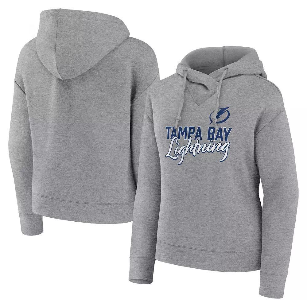 Women's Fanatics Branded Heather Gray Tampa Bay Lightning Script Favorite Pullover Hoodie, Size: Small, Lgh Grey Product Image