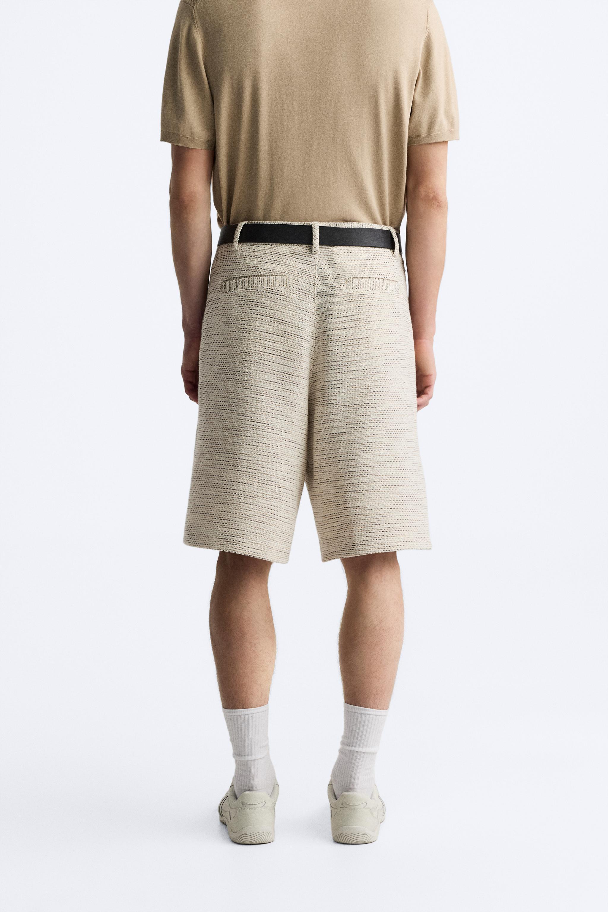 TEXTURED WEAVE RUFFLED SHORTS Product Image