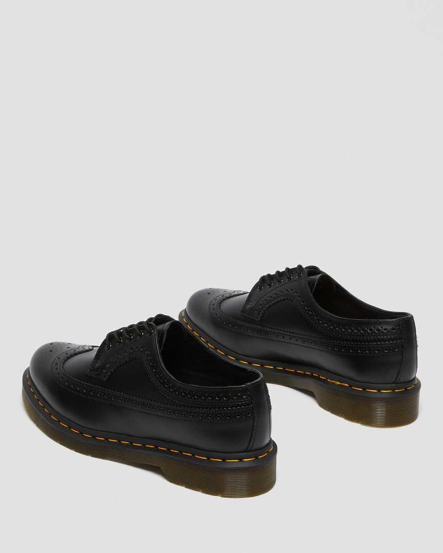 3989 Yellow Stitch Smooth Leather Brogue Shoes Product Image