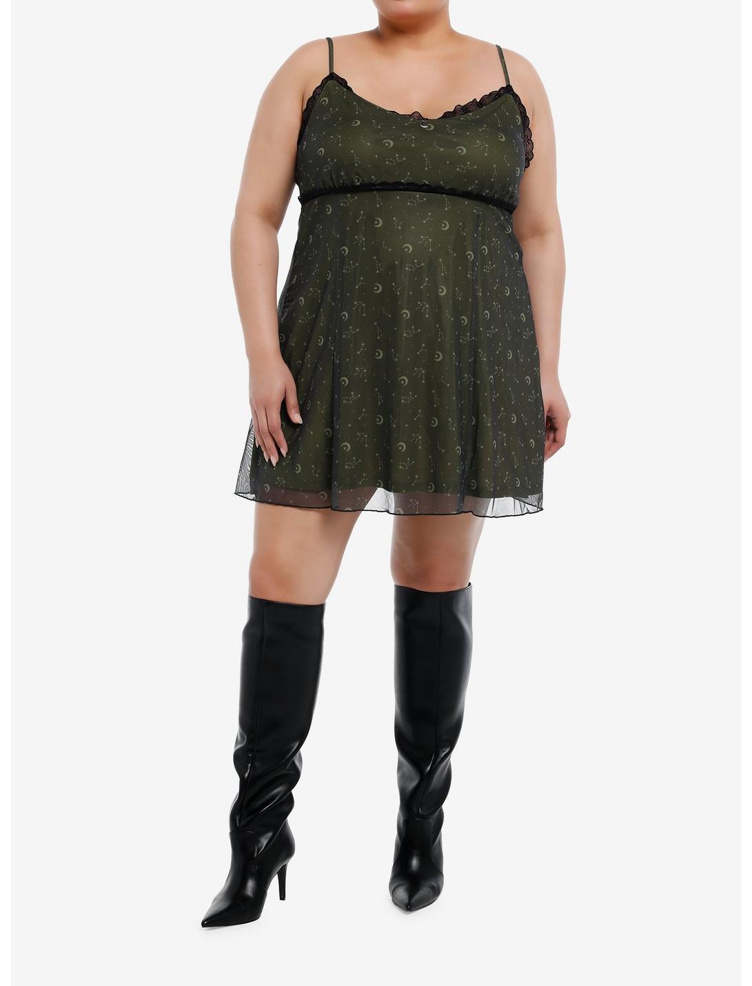 Cosmic Aura Constellation Black Lace Mini Dress Plus Size Product Image