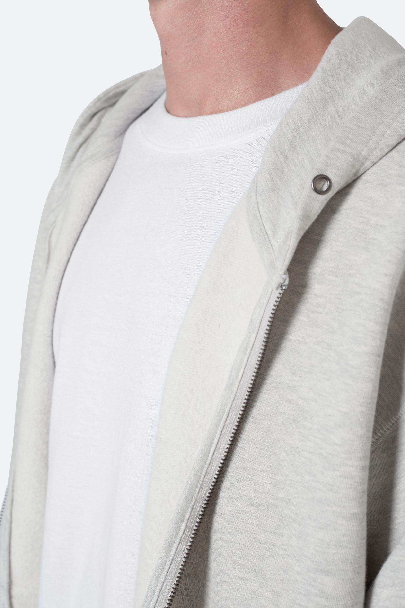 Basic Zip Up Hoodie - Grey Product Image