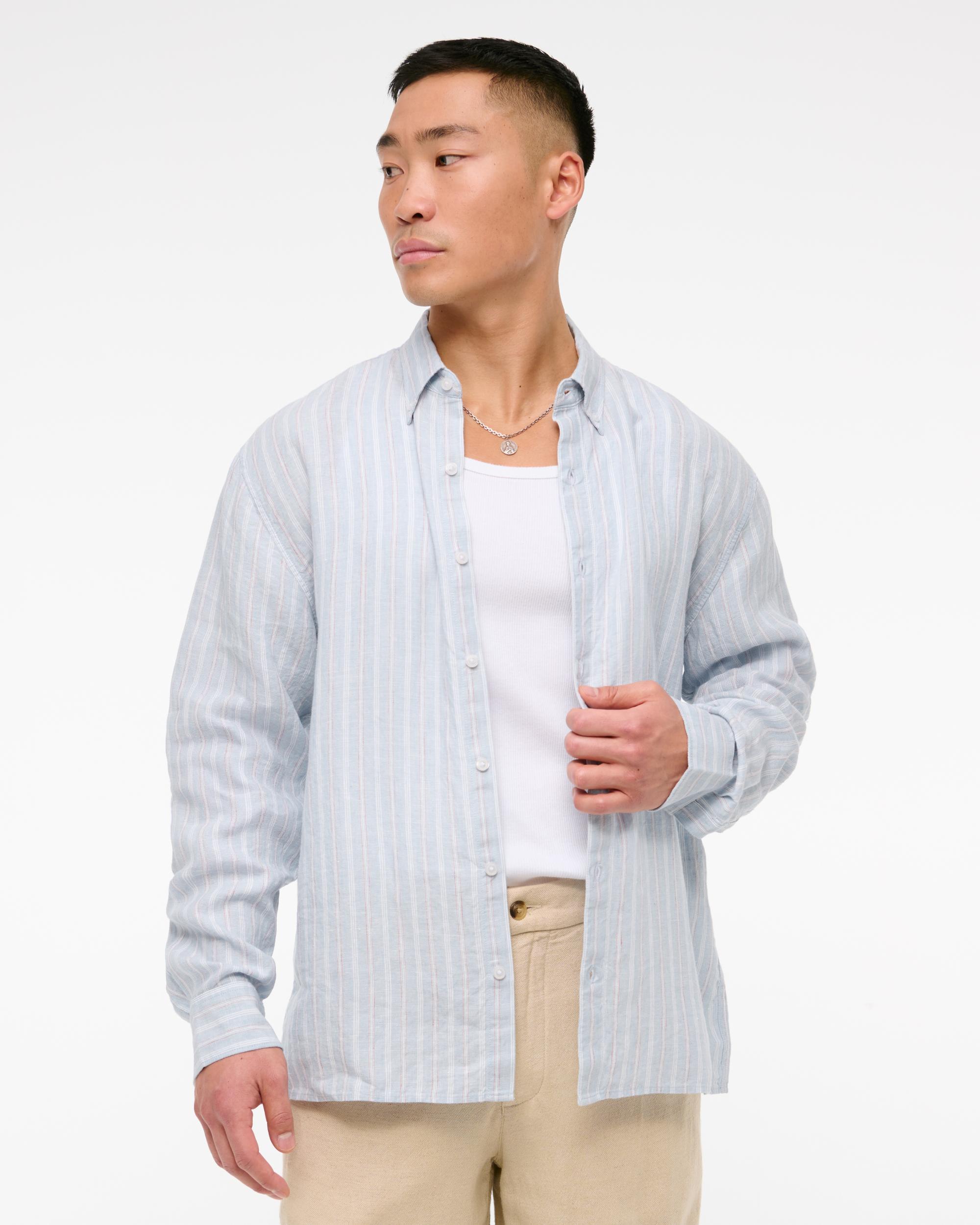 Linen Button-Up Shirt Product Image