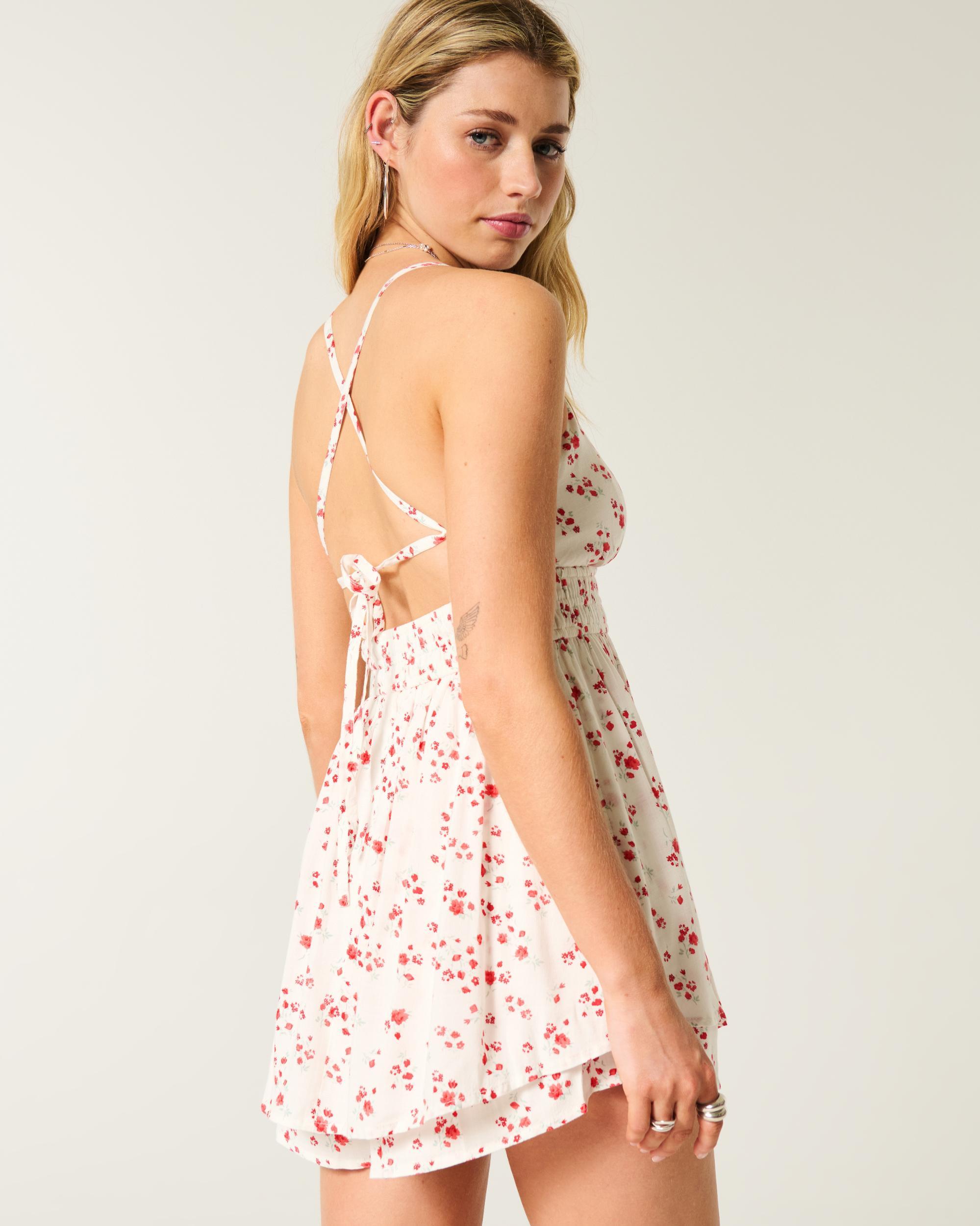 Open-Back Babydoll Romper Product Image