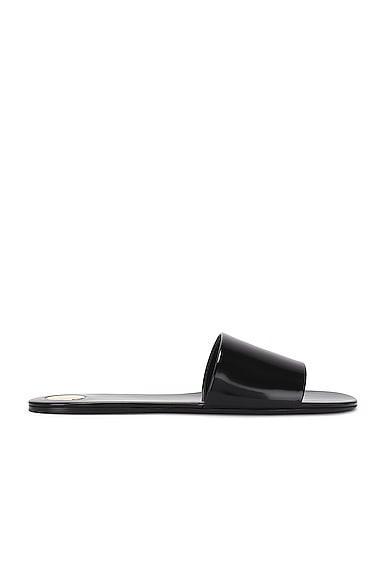 Saint Laurent Carlyle Flat Slide in Black Product Image