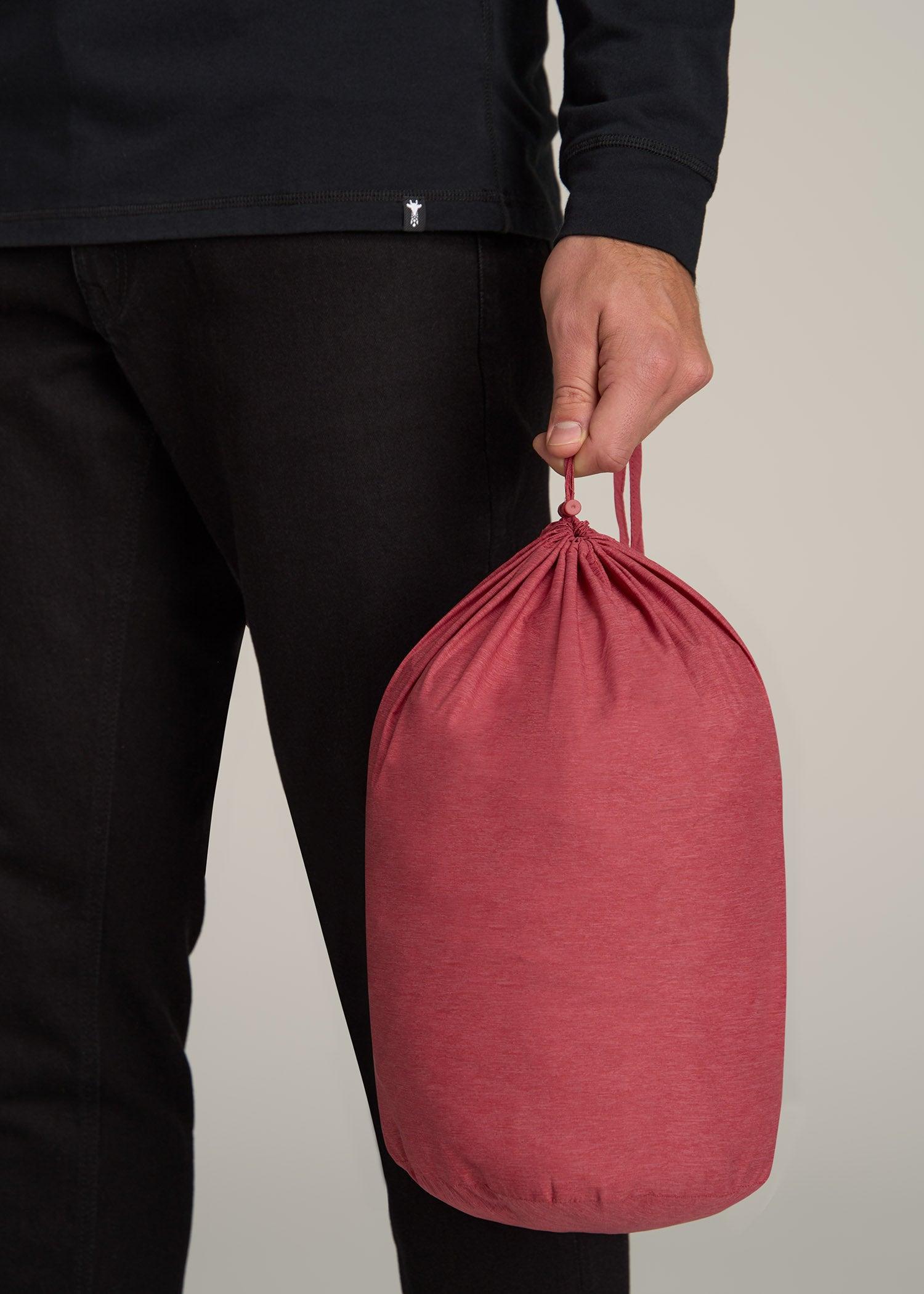 Packable Puffer Jacket for Tall Men in Red Space Dye Male Product Image