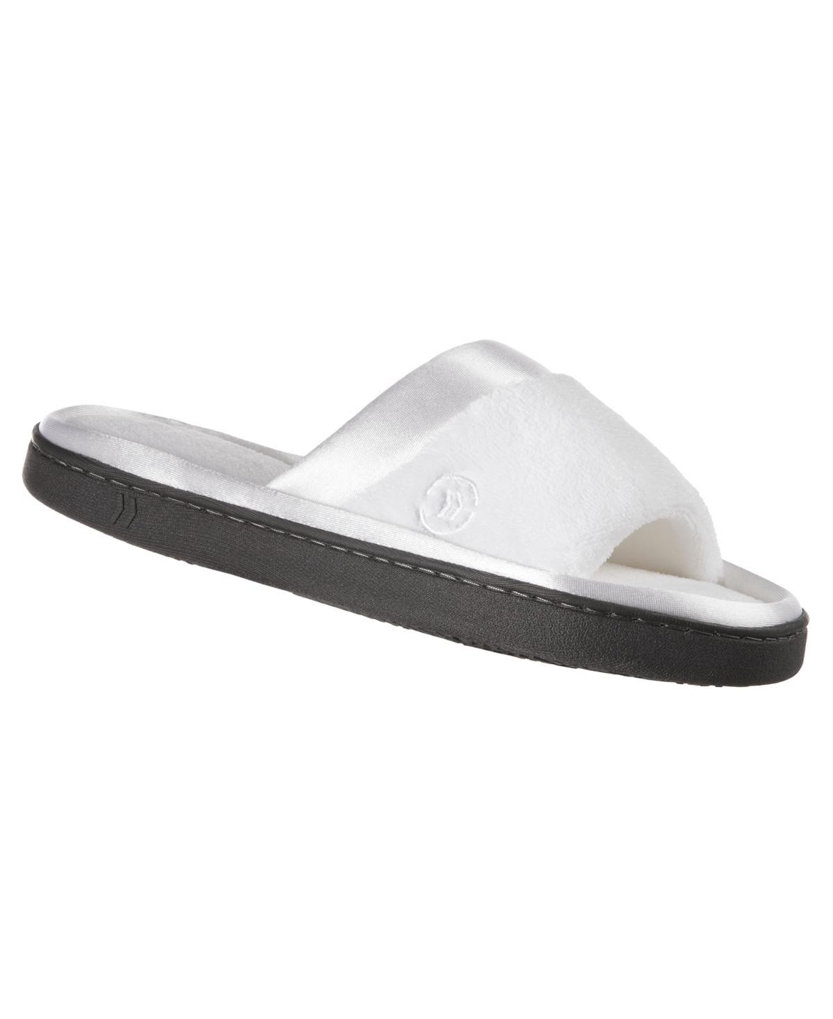 Isotoner Womens Microterry Satin Trim Wider Width Slide Slippers Product Image