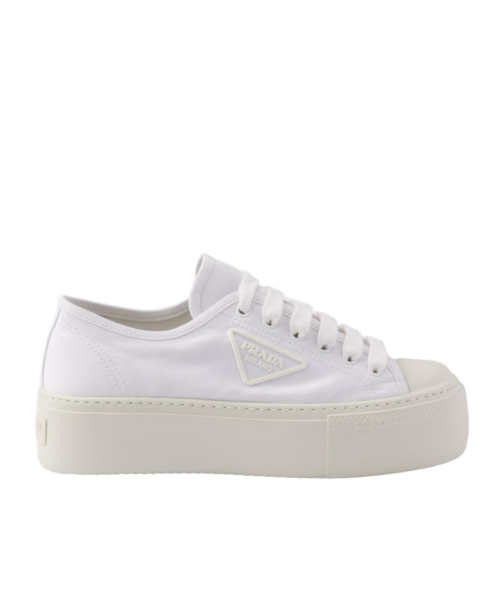 PRADA Lace-up Sneakers In White Product Image