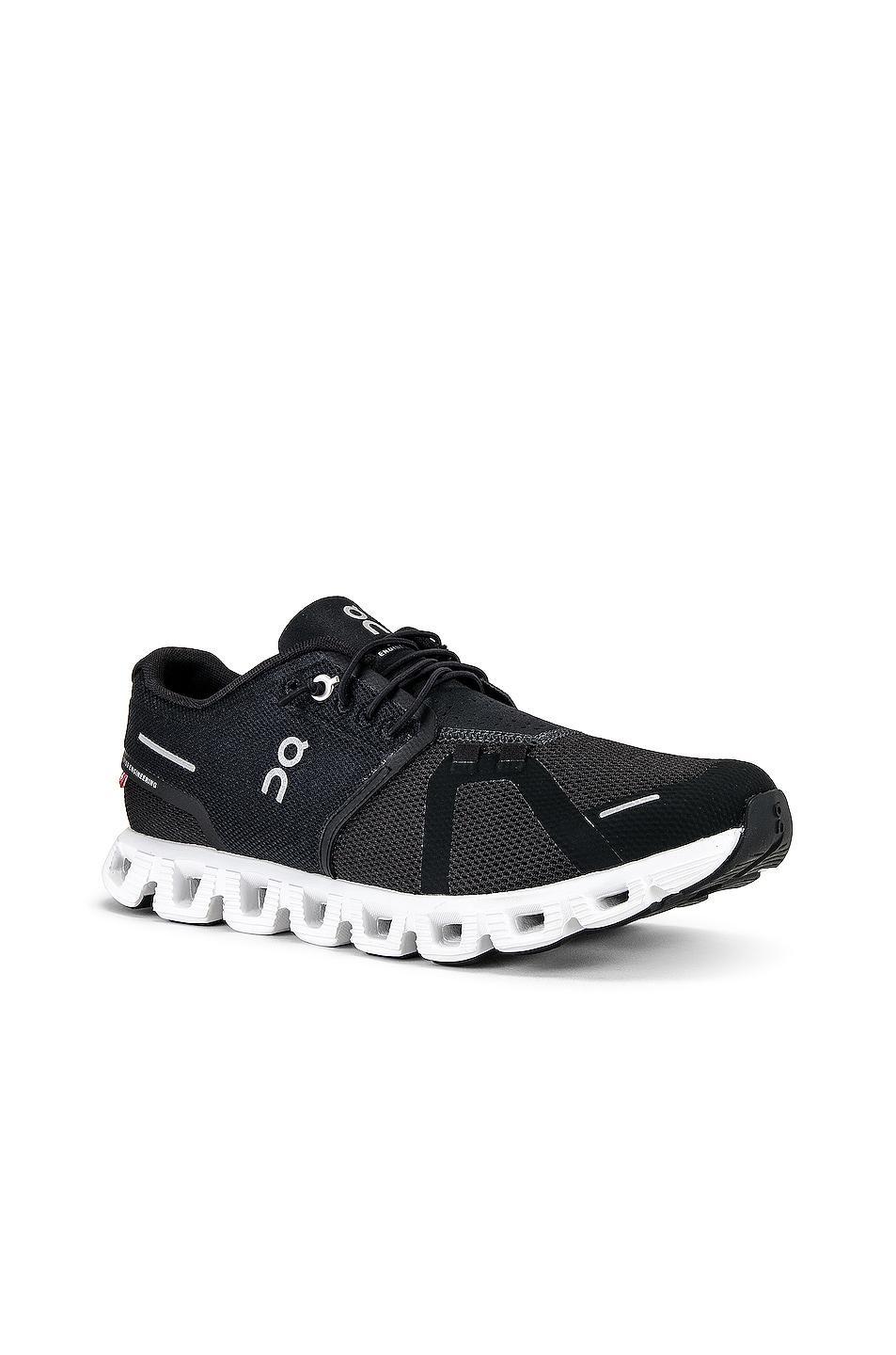 On Cloud 5 in Black & White - Black. Size 9.5 (also in 10, 10.5, 11, 11.5, 12, 13, 7, 8, 8.5, 9). Product Image