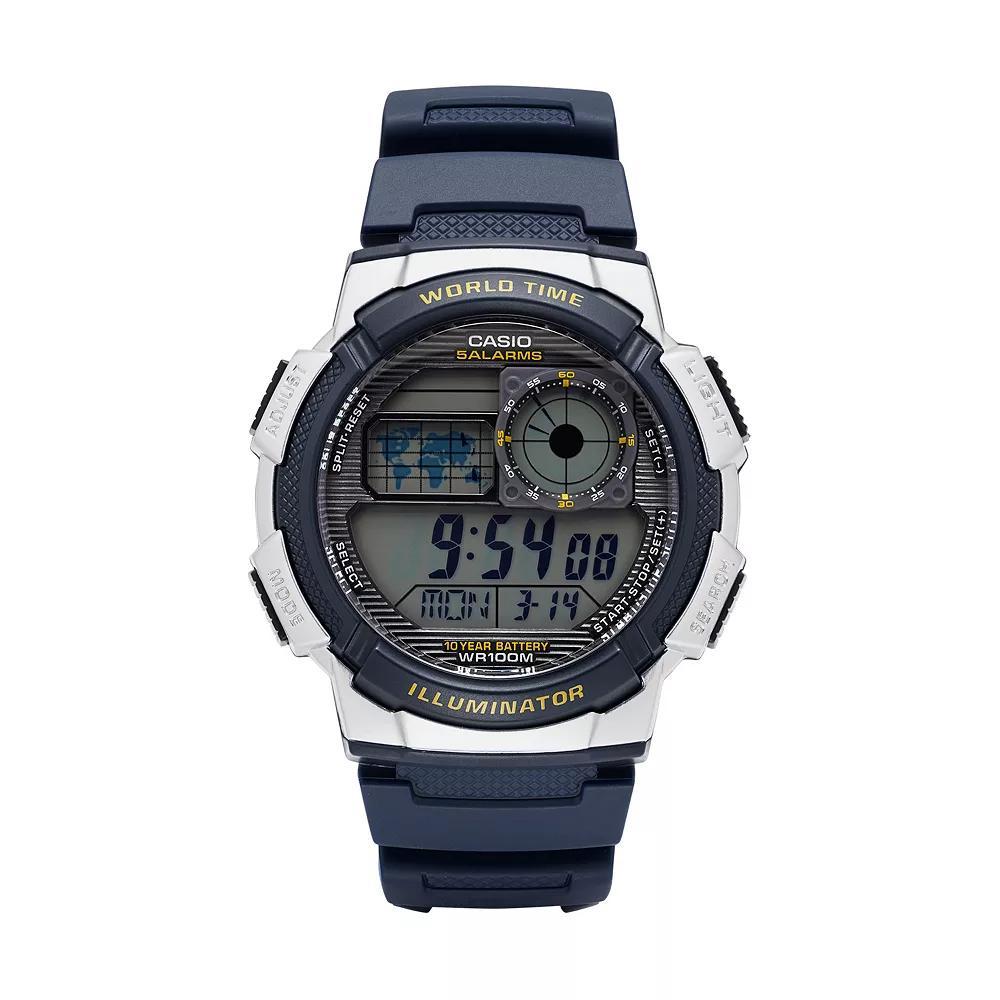 Casio Men's Digital Chronograph World Time Watch - AE1000W-2AVCF, Blue Product Image