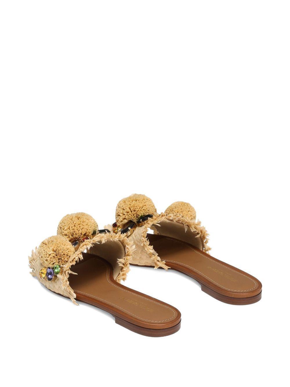 pompom raffia slides Product Image