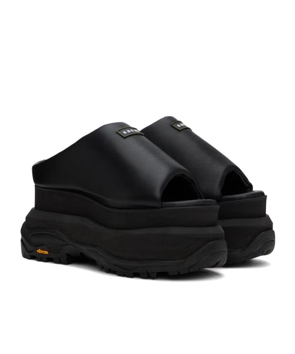 SACAI Logo Decorated Slippers In Black Product Image