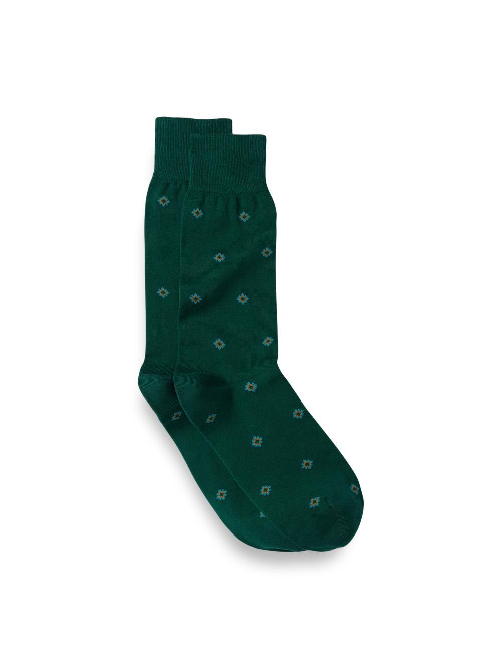 Medallion Cotton Blend Sock - Green Product Image