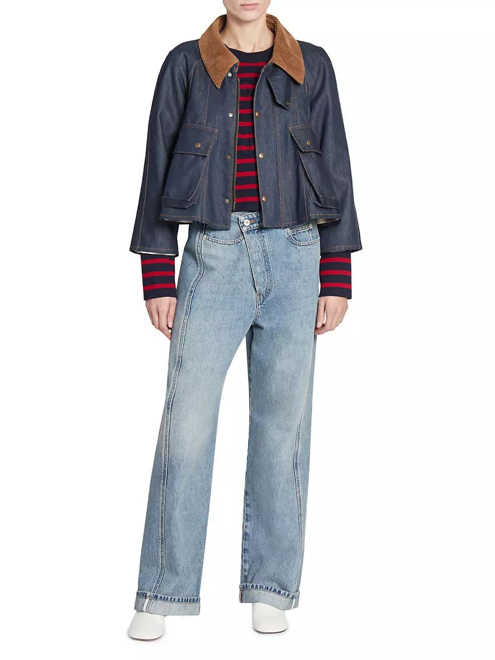 Trapeze Denim Crop Jacket Product Image