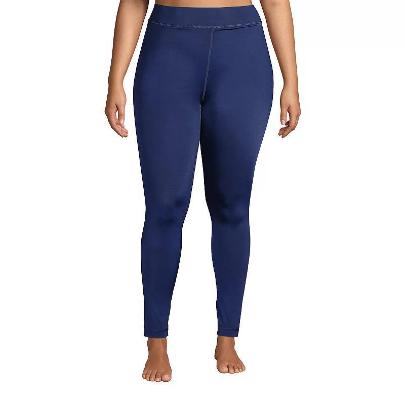 Plus Size Lands End Thermaskin Heat Pants, Womens Deep Blue Product Image