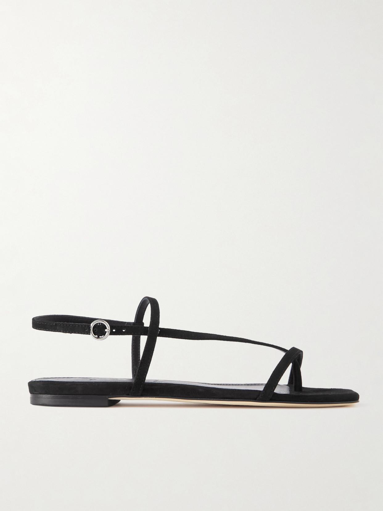 Ella Suede Sandals In Black Product Image