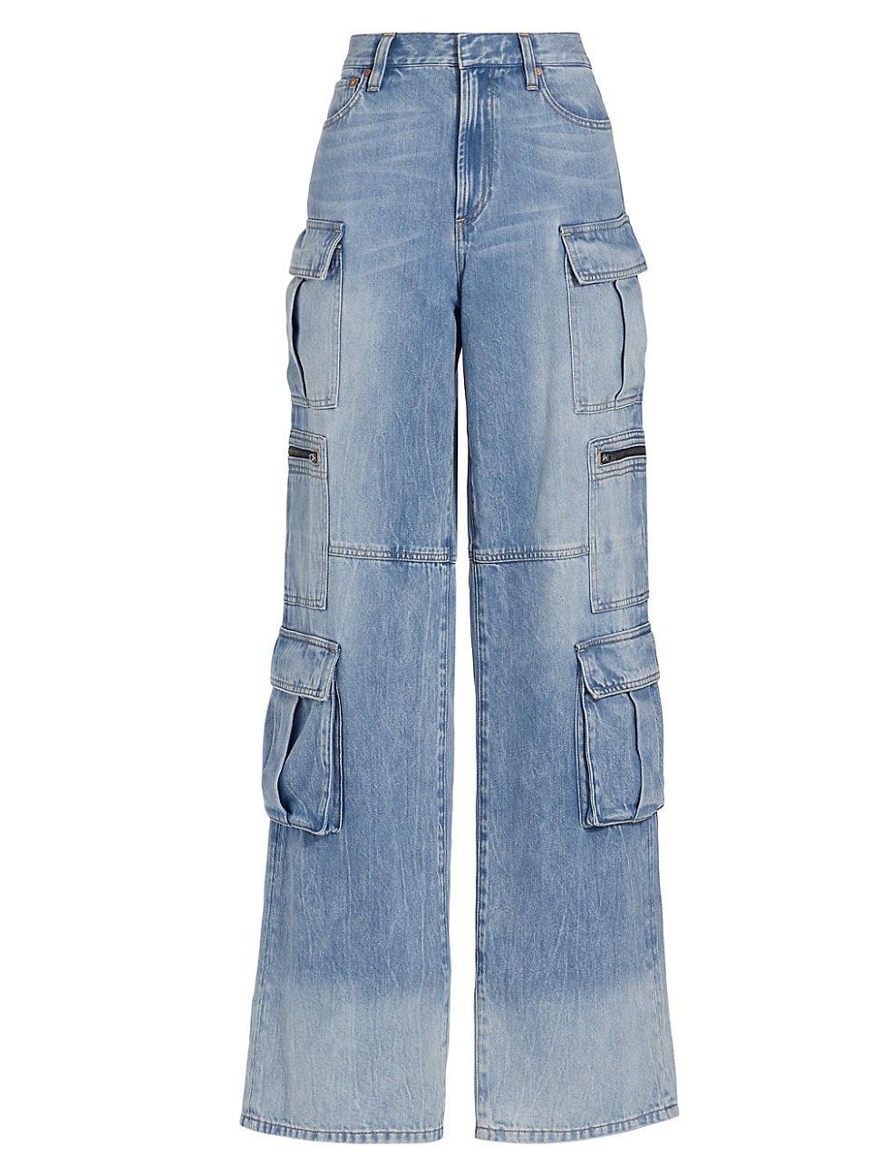 Womens Cay Baggy Denim Cargo Pants Product Image
