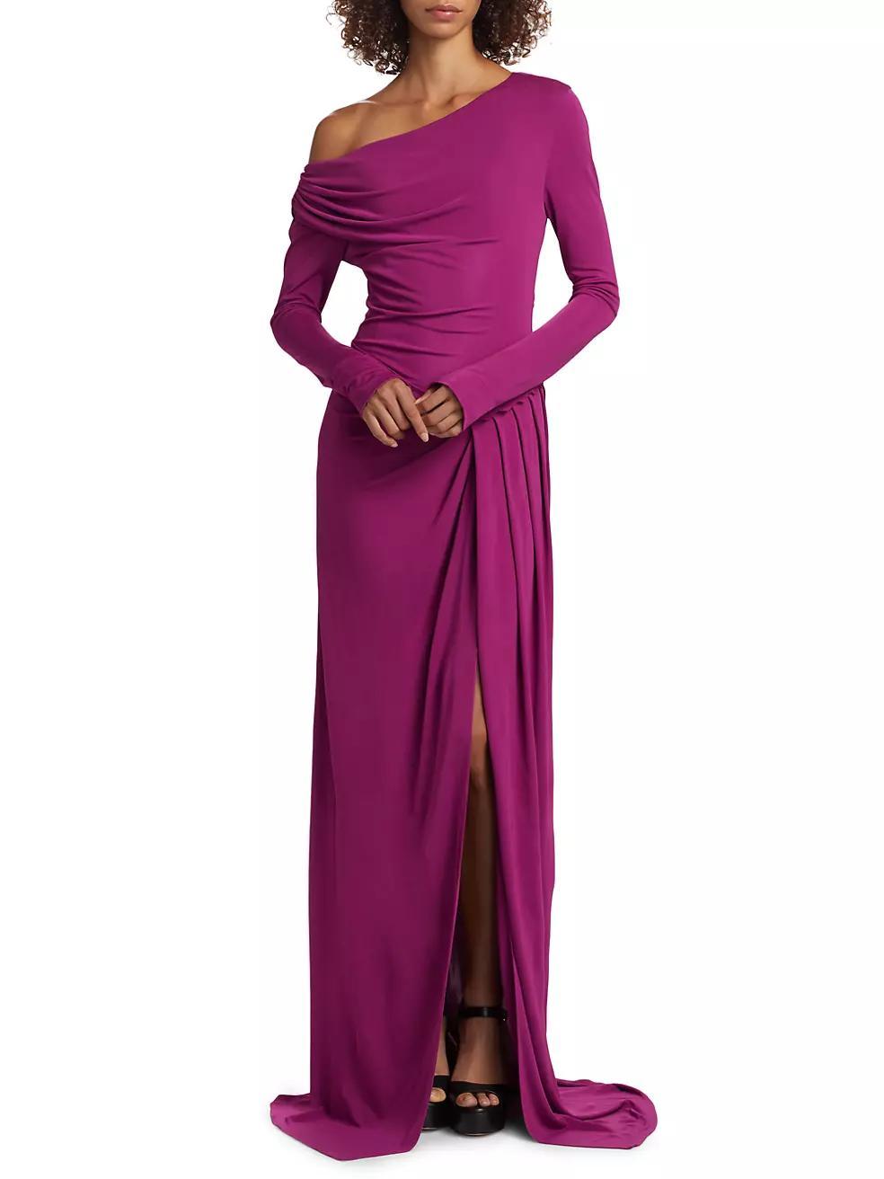 Polyta Jersey One-Shoulder Gown Product Image