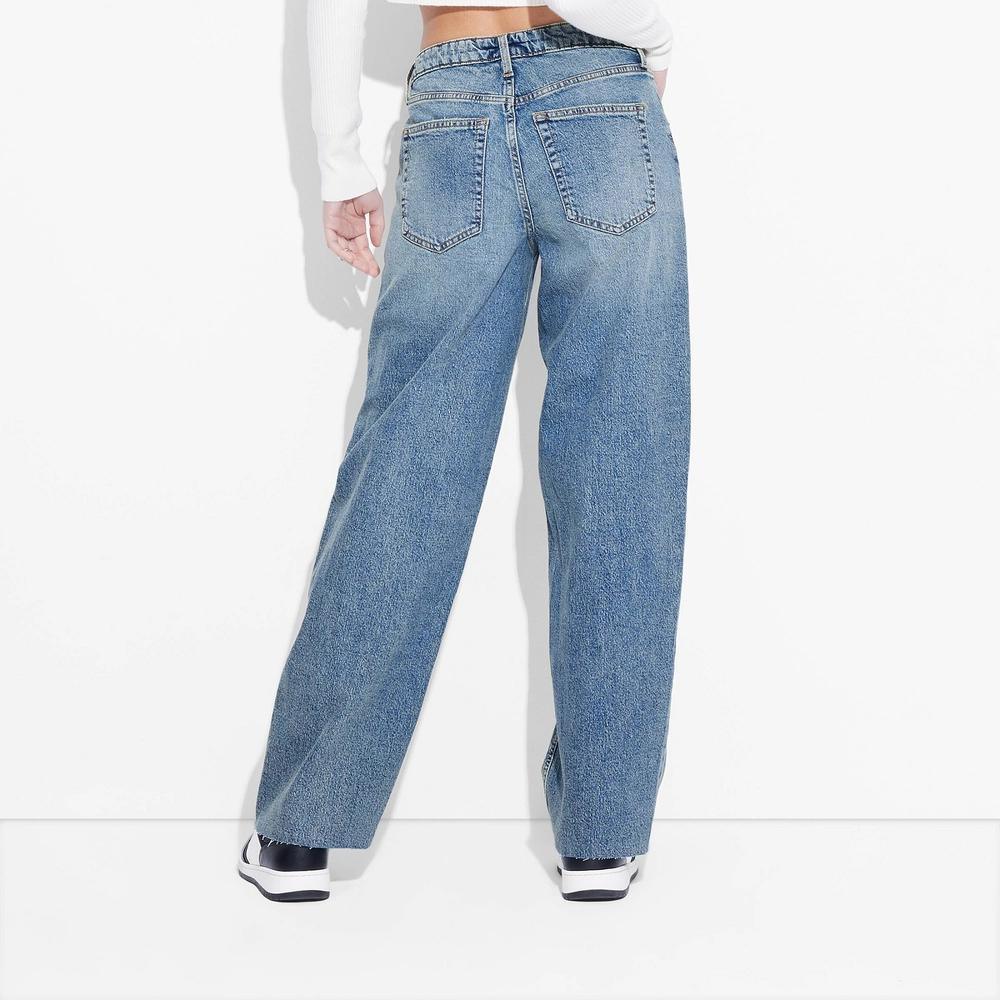 Women's Mid-Rise 90's Relaxed Straight Jeans - Wild Fable™ Medium Wash 4 Product Image