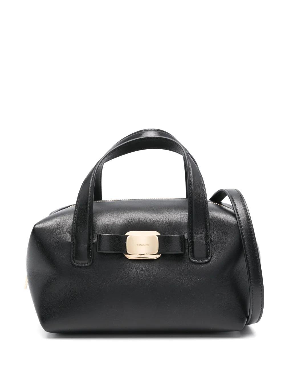 FERRAGAMO Mini-tasche Aus Leder In Black Product Image